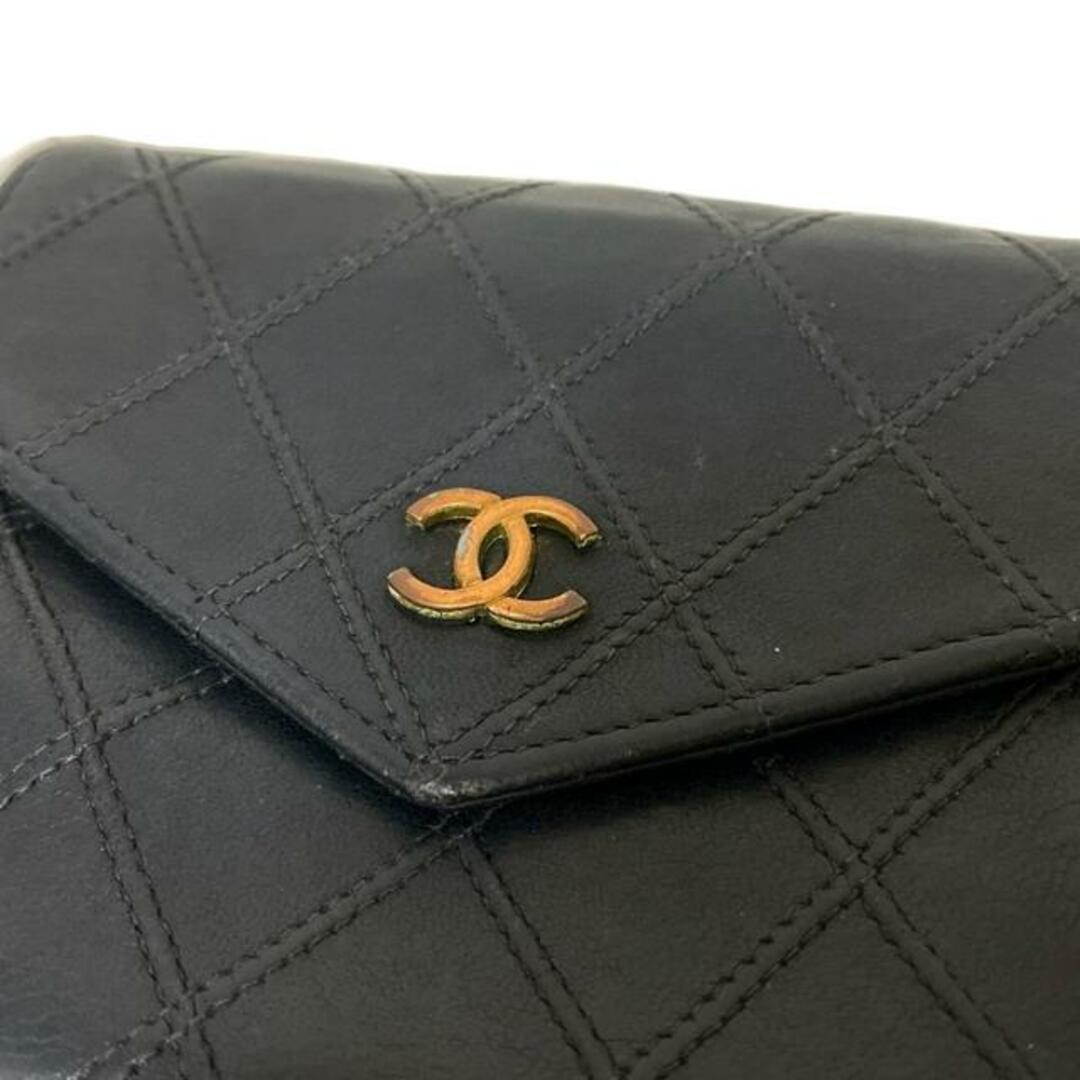 CHANEL - CHANEL(シャネル) Wホック財布 ビコローレ 黒 レザーの CHANEL - CHANEL(シャネル) Wホック財布 ビコローレ 黒 レザーの
