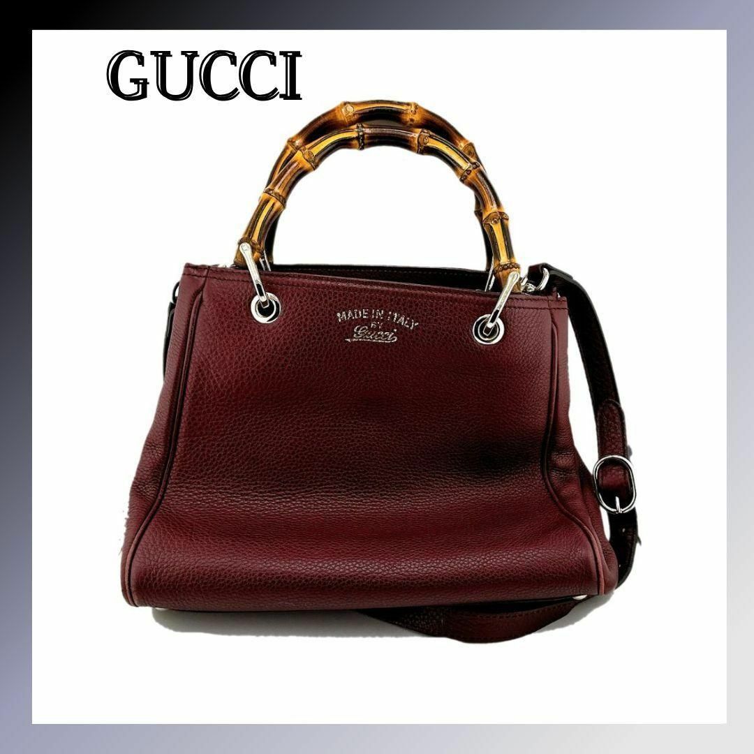 GUCCI - グッチ 336032 レザー バンブー 2WAY ハンド バッグ GUCCI - グッチ 336032 レザー バンブー 2WAY ハンド バッグ