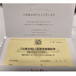 スタジオアリス　出産祝い撮影券(その他)