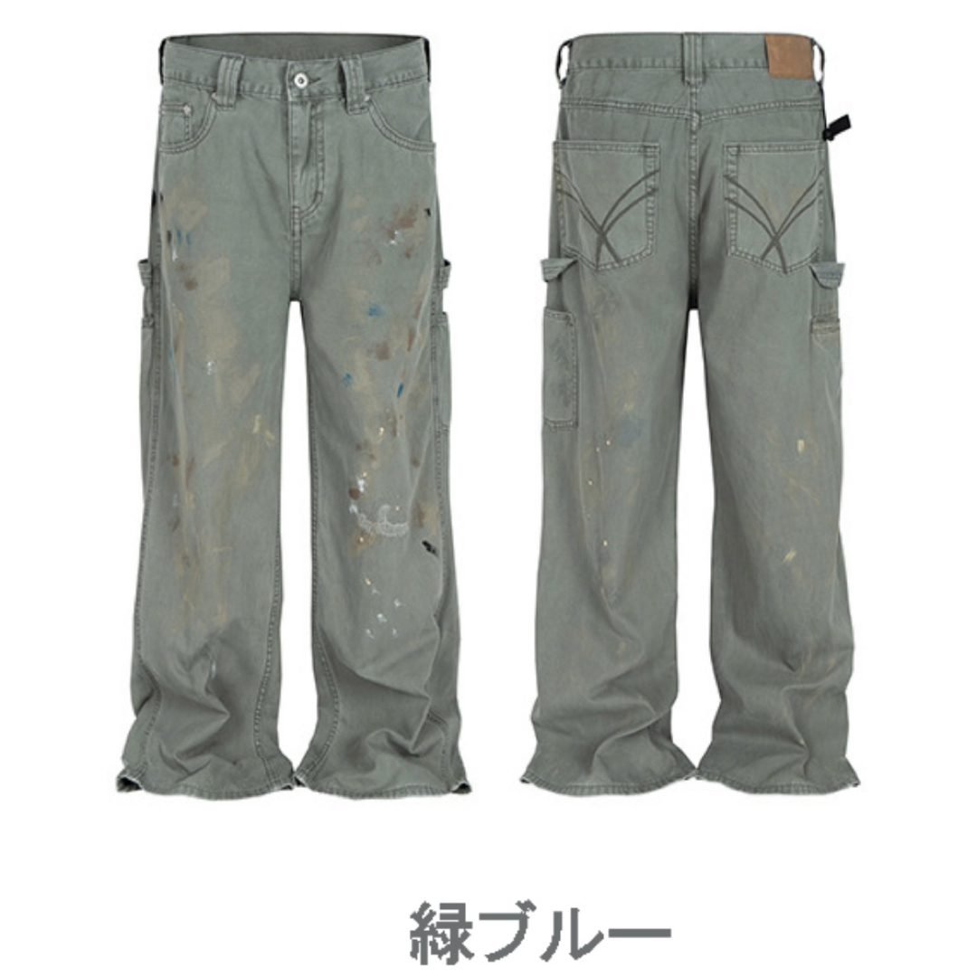 BALENCIAGA - ダメージペイント加工 ワイド ペインターパンツの BALENCIAGA - ダメージペイント加工 ワイド ペインターパンツの