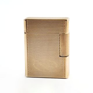 デュポン(DUPONT)の外装美品○Dupont デュポン ライン1 ショート ダイヤモンド柄 スクエアフォルム ローラー式 喫煙グッズ ガス ライター ゴールド フランス製 メンズ レディース 着火不可(タバコグッズ)