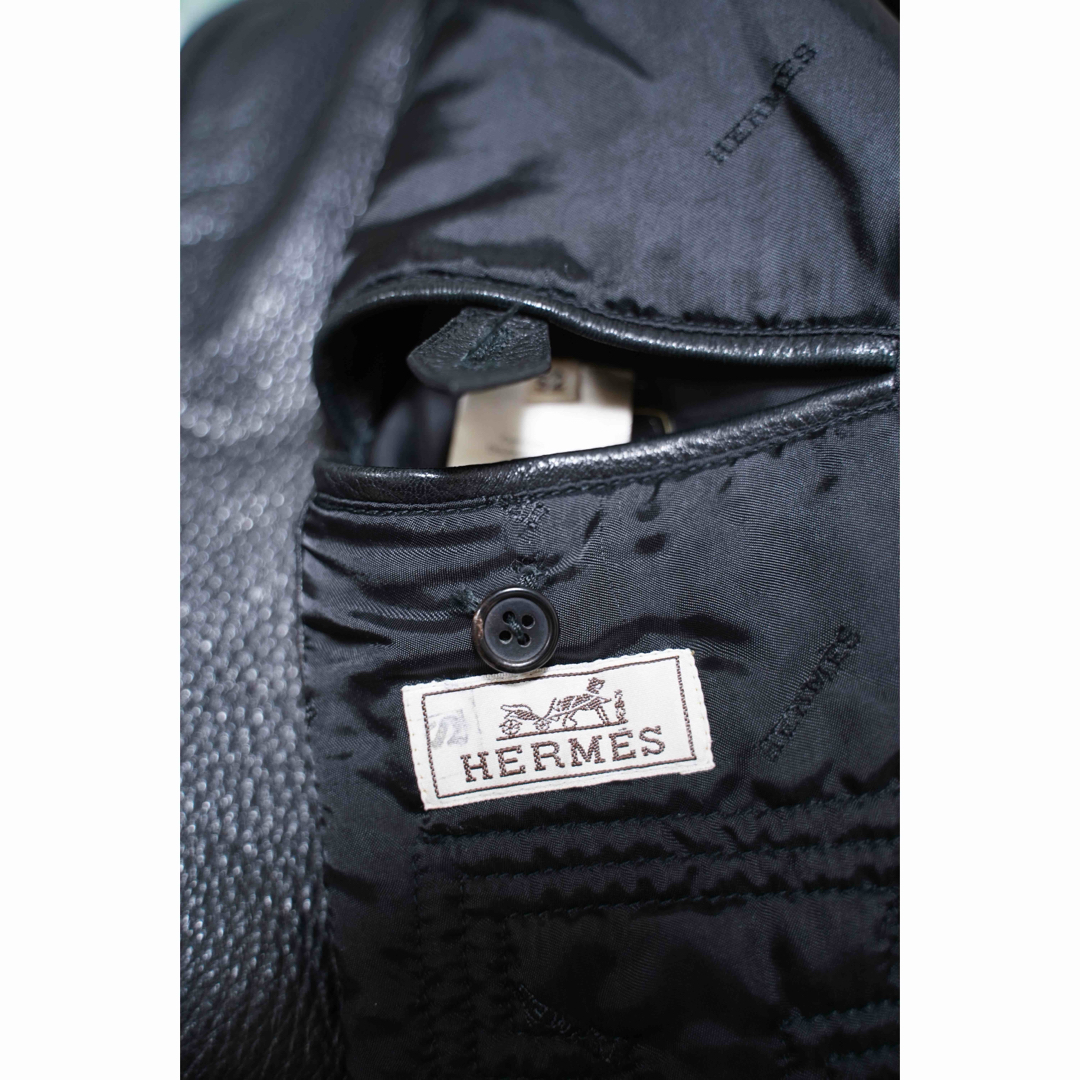HERMES - HERMÈS エルメス レザーブルゾン 52 ディア ライダース HERMES - HERMÈS エルメス レザーブルゾン 52 ディア ライダース