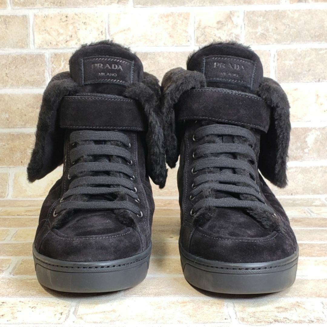 PRADA - PRADA プラダ ☆ ボア スエードレザー ハイカット PRADA - PRADA プラダ ☆ ボア スエードレザー ハイカット