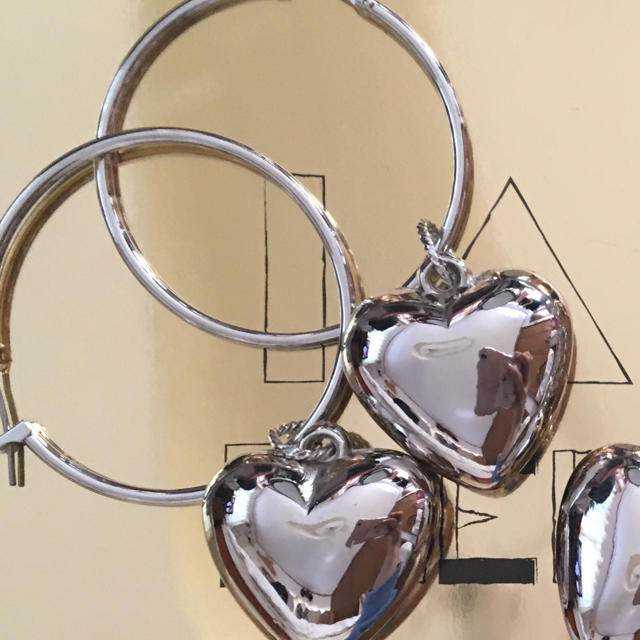 Heart Hoop pierce ハンドメイドのアクセサリー(ピアス)の商品写真