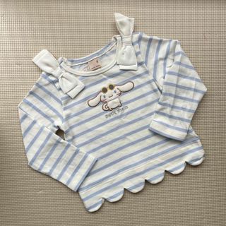 プティマイン(petit main)のpetit mainサンリオ アップリケスカラップTシャツ 90(Tシャツ/カットソー)