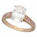 GRAFF グラフ フレーム オーバルカットダイヤモンド(2.02ct G-IF) ピンクダイヤモンド リング PT950 プラチナ 750 K18 PG ピンクゴールド 日本サイズ約7号 #47【送料無料】ソリティア ロンドン【中古】21480602