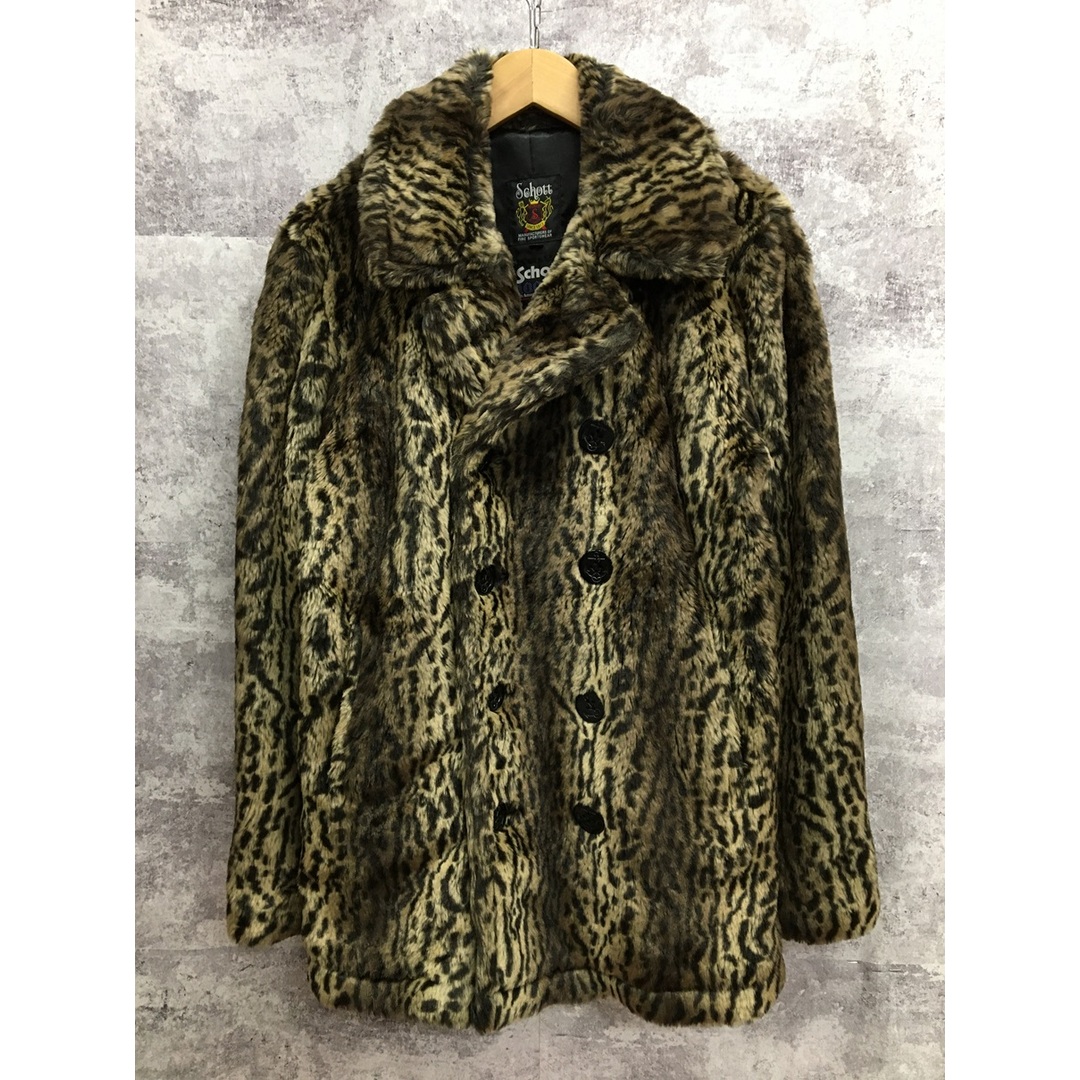 Schott ショット フェイクファー ピーコート レオパード 100周年 Schott ショット フェイクファー ピーコート レオパード 100周年