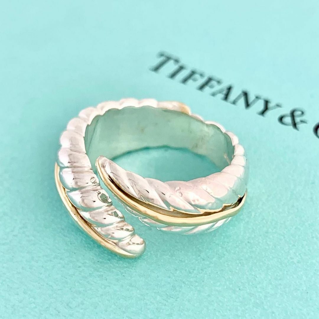 Tiffany & Co. - ティファニー 美品 フェザー リング K18 Tiffany & Co. - ティファニー 美品 フェザー リング K18
