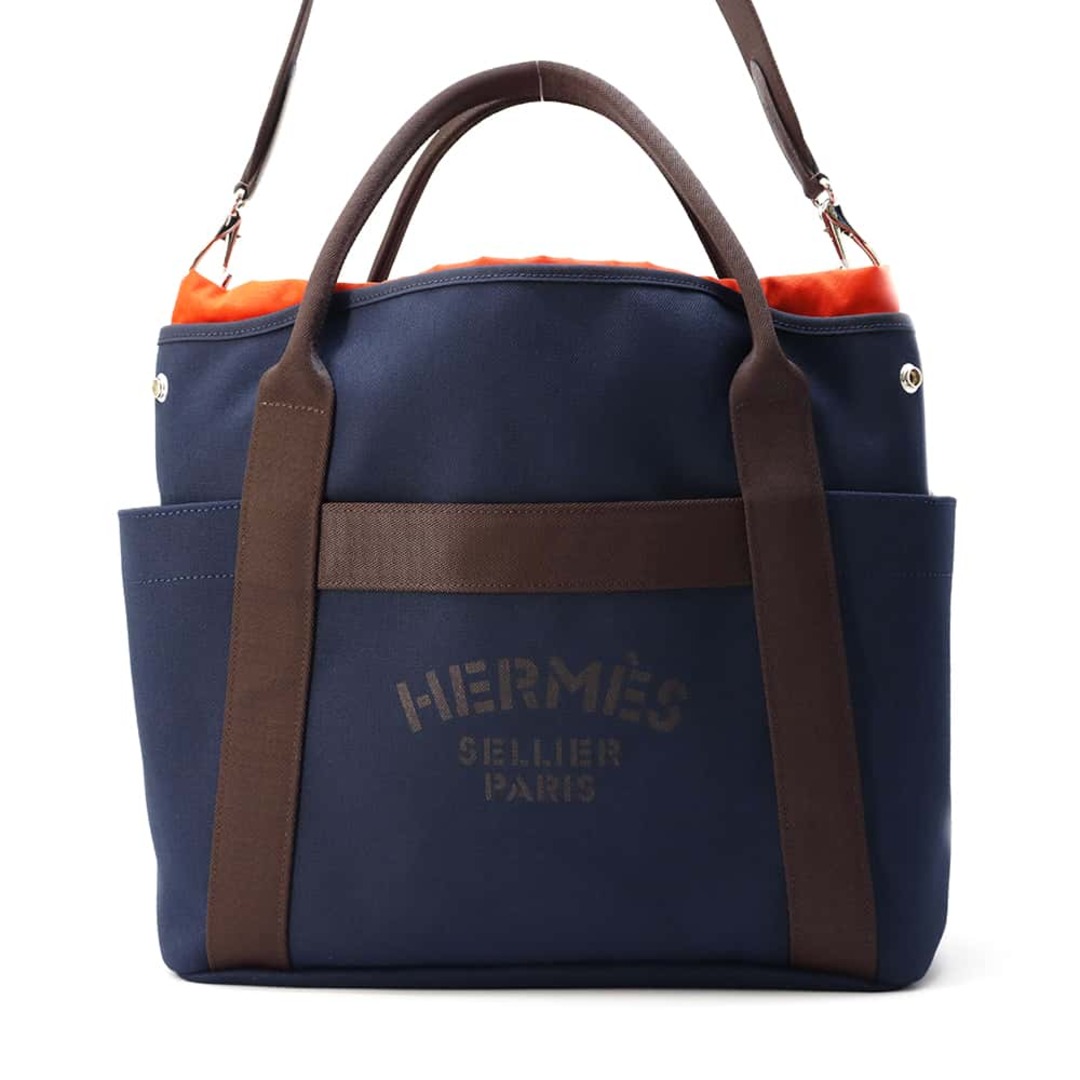 HERMES - エルメス サックドパンサージュ グルーム SAC DE PANSAGE GROOM ネイビー/フー U刻印 2wayショルダーバッグ