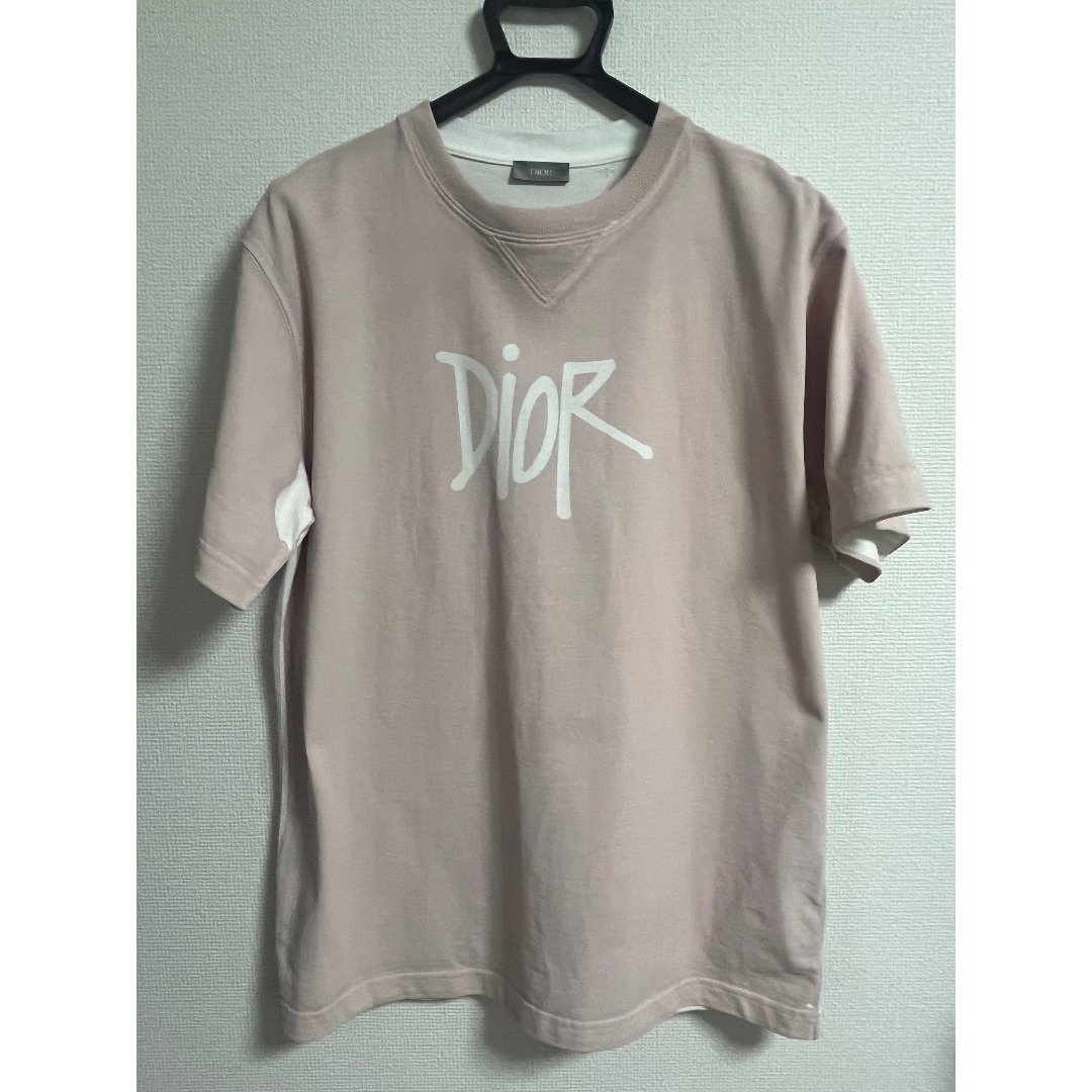 Dior x Shawn Stussy オーバーサイズ ロゴ Tシャツ Pink Dior x Shawn Stussy オーバーサイズ ロゴ Tシャツ Pink