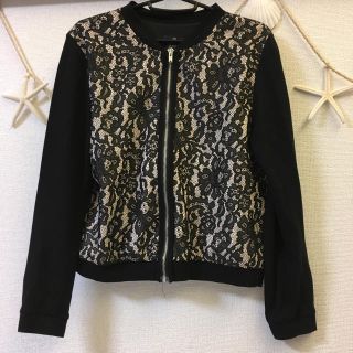 エイチアンドエム(H&M)のH&M★美品花柄刺繍ジャケット(ノーカラージャケット)