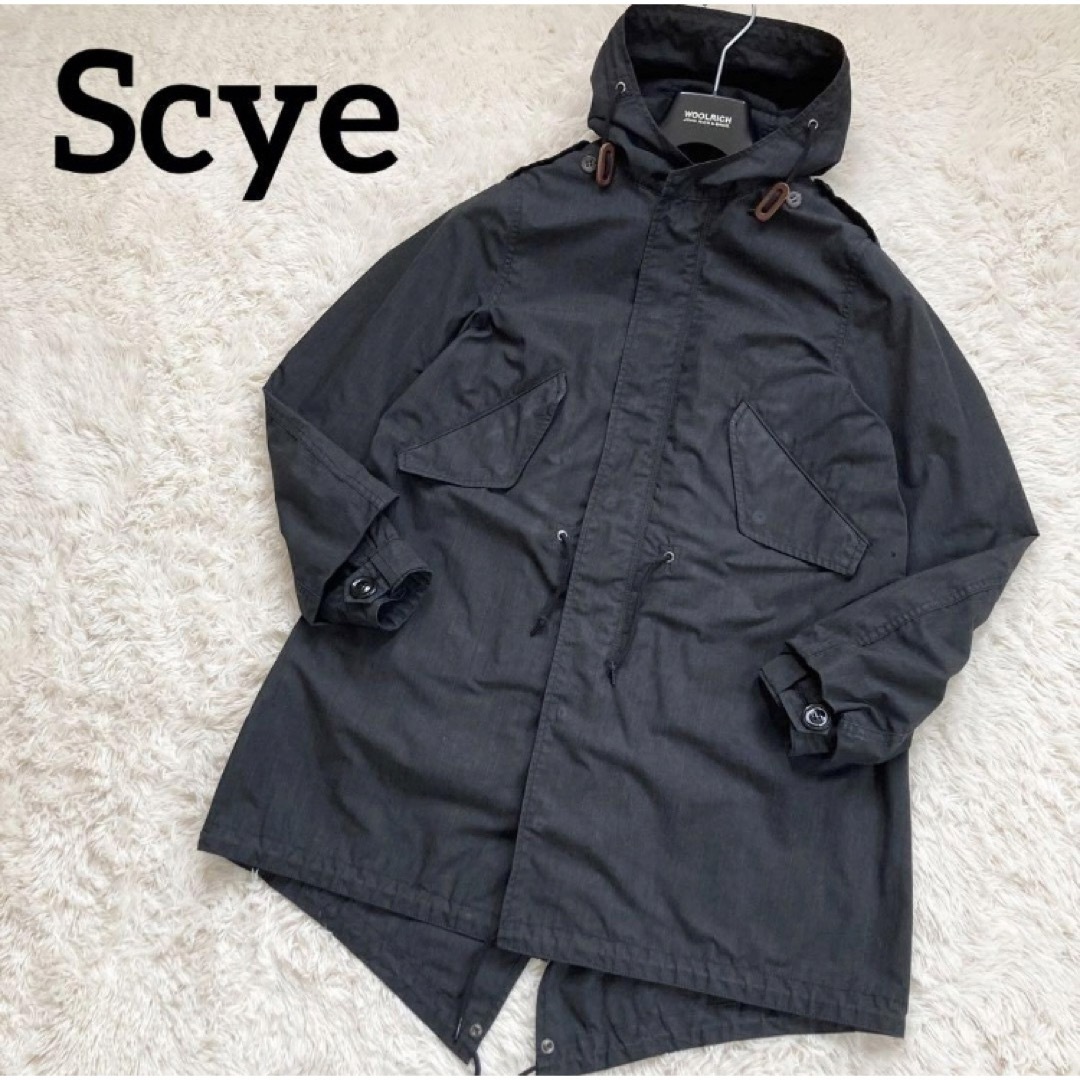 ✨Scye✨サイ モッズコート フードジャケット 黒ブラック メンズ ✨Scye✨サイ モッズコート フードジャケット 黒ブラック メンズ