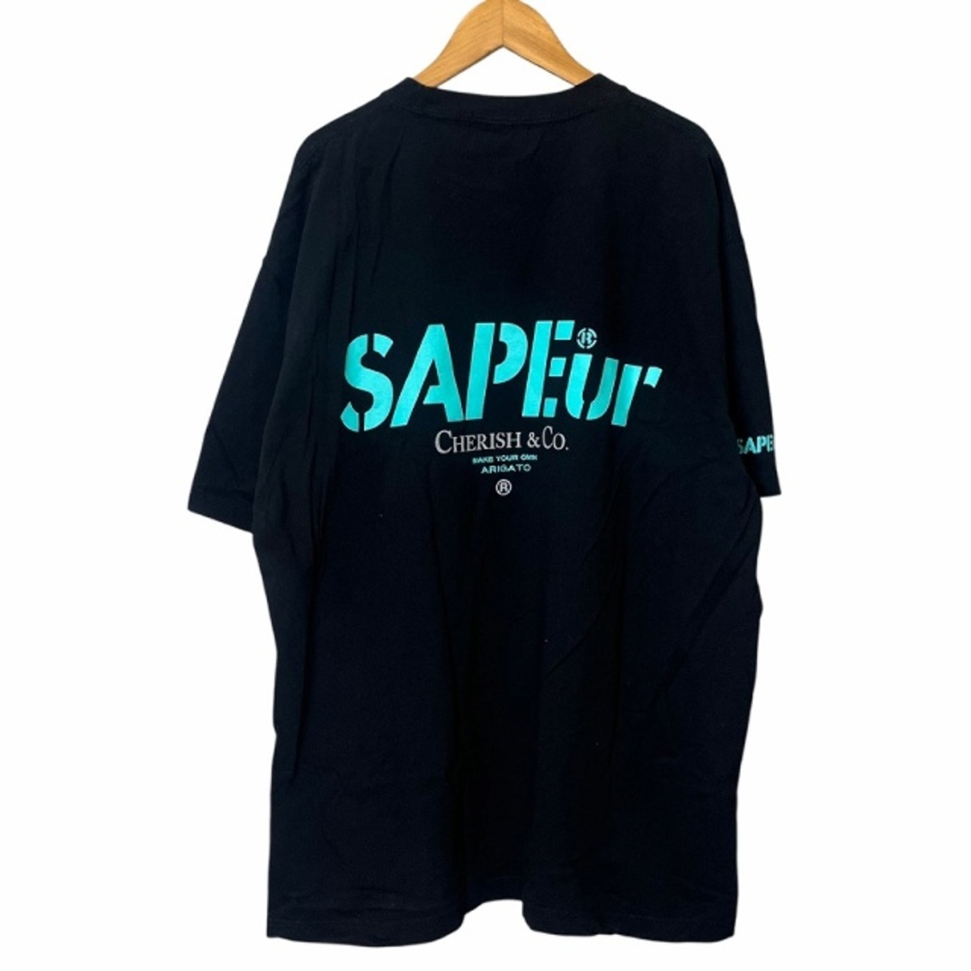 SAPEur CHERISH & CO ロゴ プリント Tシャツ XL ブラック SAPEur CHERISH & CO ロゴ プリント Tシャツ XL ブラック