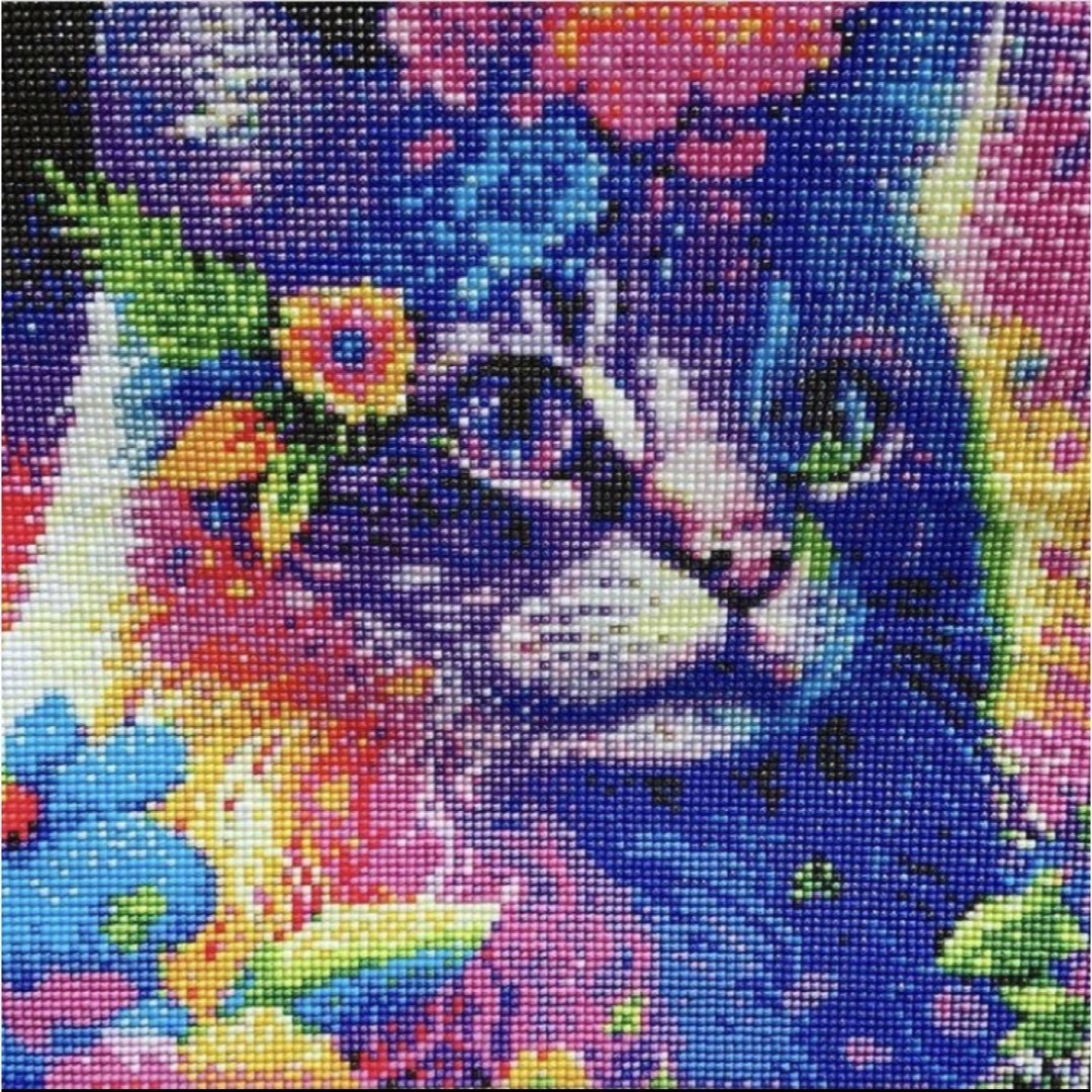 ALL フェアリーダストビーズ ダイヤモンドアート 30×30cm 猫の ALL フェアリーダストビーズ ダイヤモンドアート 30×30cm 猫の