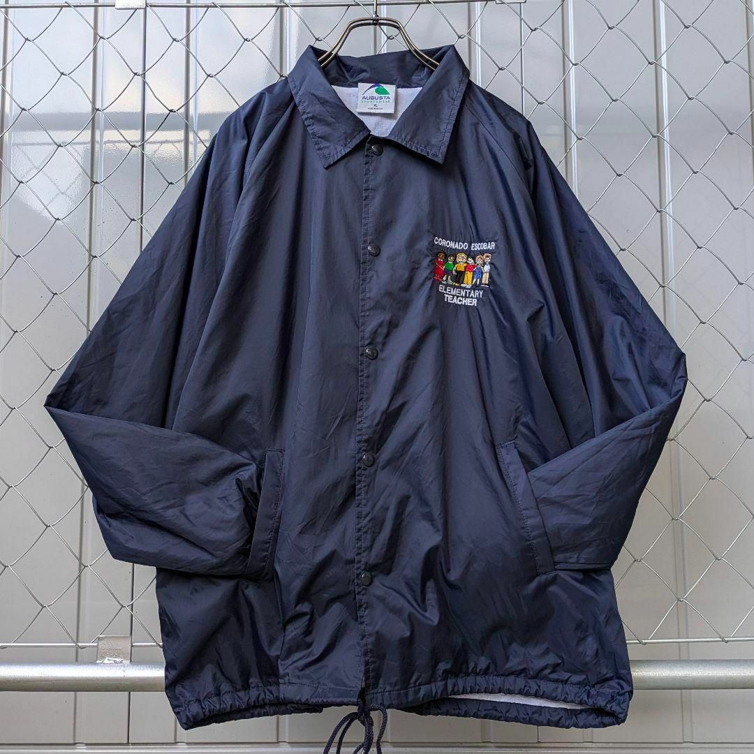 USA製 90s ビンテージ コーチジャケット 多人種 刺繍デザイン USA製 90s ビンテージ コーチジャケット 多人種 刺繍デザイン