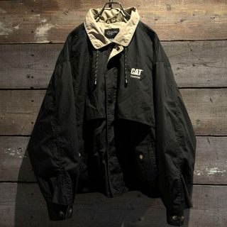ヴィンテージ(VINTAGE)の90s　ビンテージ　スウィングトップ　ギミック　刺繍　ゴープコア　太アーム　黒(ナイロンジャケット)
