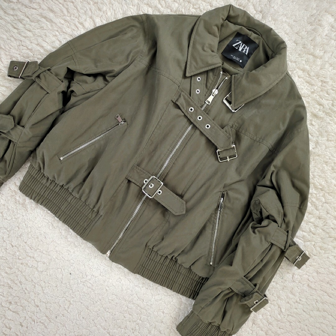 ZARA - 美品 ZARA ZW COLLECTION タブ付きボンバージャケット L ZARA - 美品 ZARA ZW COLLECTION タブ付きボンバージャケット L
