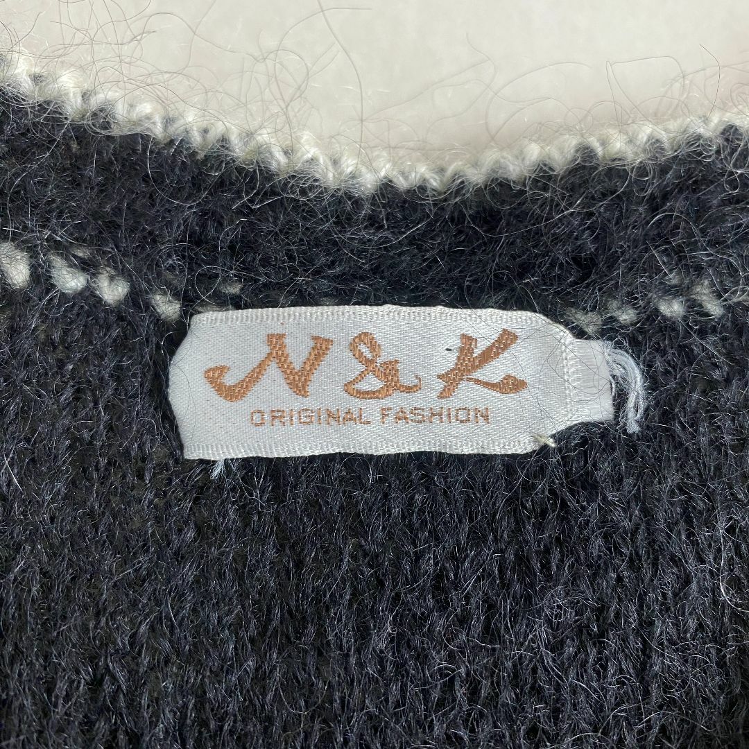 パリコレクション 美品 ヴィンテージ カーディガン レトロ 金ボタン 毛足長 ローゲージ トップス