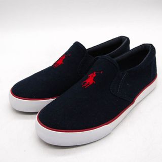 ポロラルフローレン(POLO RALPH LAUREN)のポロ・ラルフローレン スリッポン ブランド ポニーロゴ シューズ 靴 レディース 24サイズ ネイビー POLO RALPH LAUREN(スリッポン/モカシン)