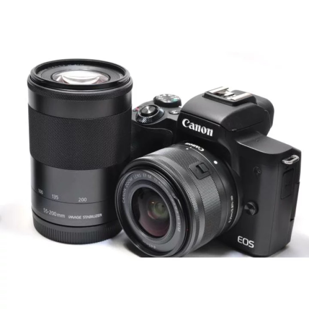 Canon - 【中古】Canonミラーレス一眼EOSKissM2ダブルズームキットブラック