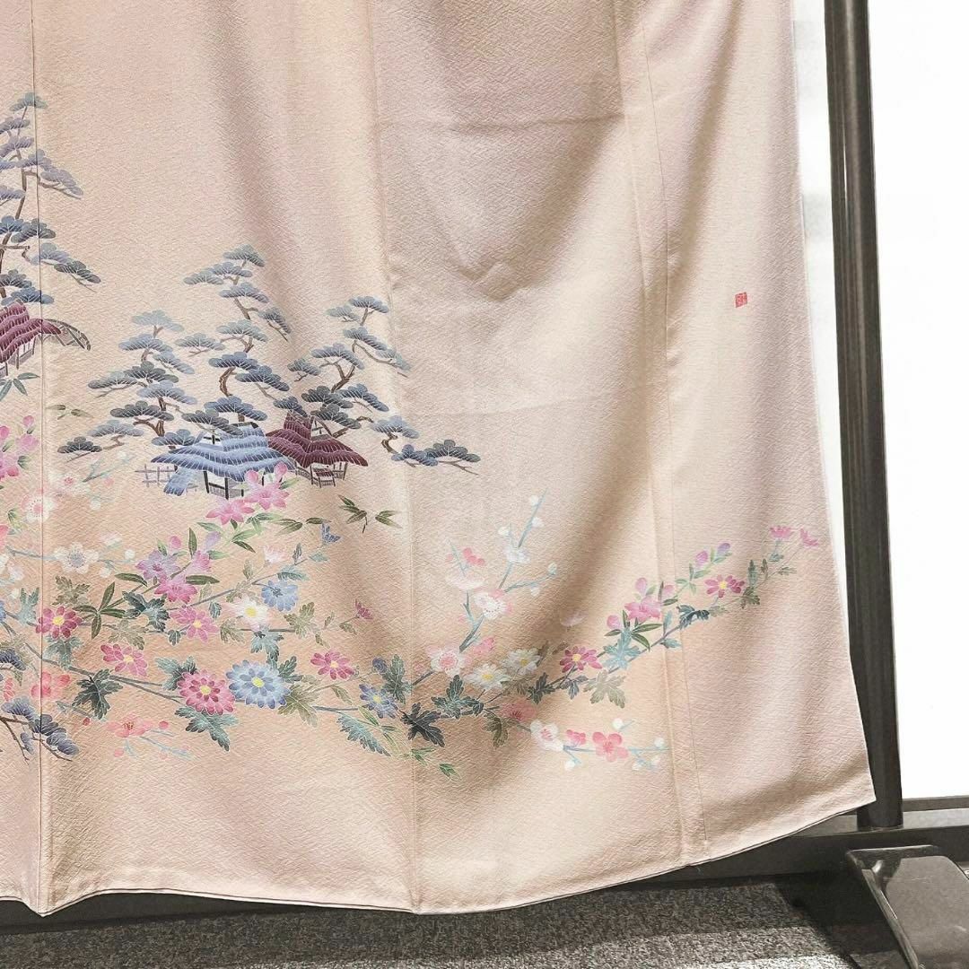 作家もの 京加賀友禅 乱菊 菊花 訪問着 着物 073w p 作家もの 京加賀友禅 乱菊 菊花 訪問着 着物 073w p