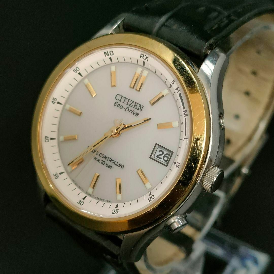 CITIZEN - 美品 CITIZEN シチズン ゴールド 革バンド 電波 CITIZEN - 美品 CITIZEN シチズン ゴールド 革バンド 電波