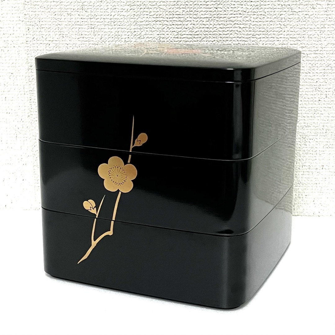 漆器 会津塗 三段 重箱 枝梅 雅匠 黒の通販 by k-mix's shop|ラクマ 漆器 会津塗 三段 重箱 枝梅 雅匠 黒の通販 by k-mix's shop|ラクマ