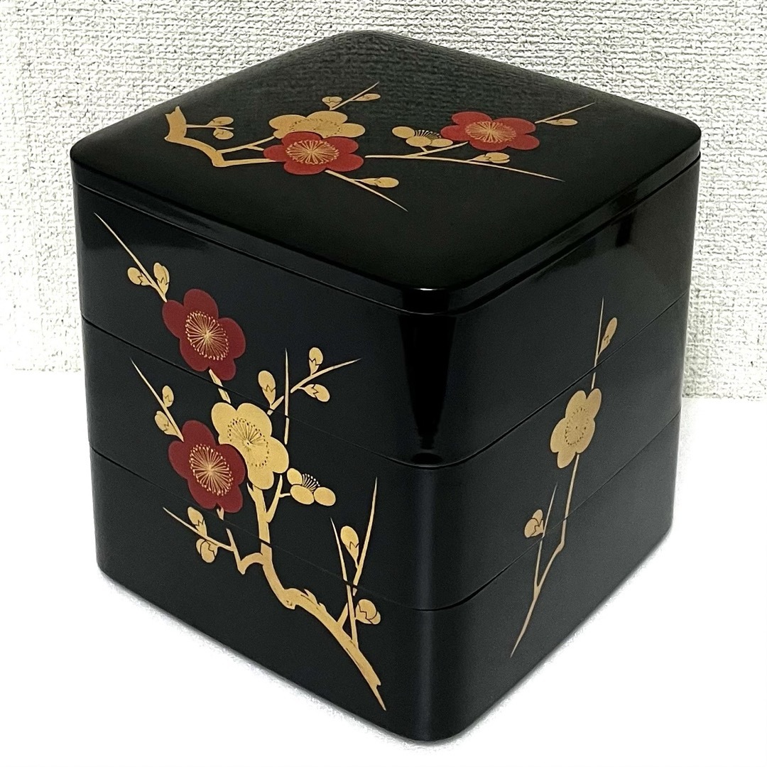 漆器 会津塗 三段 重箱 枝梅 雅匠 黒の通販 by k-mix's shop|ラクマ 漆器 会津塗 三段 重箱 枝梅 雅匠 黒の通販 by k-mix's shop|ラクマ