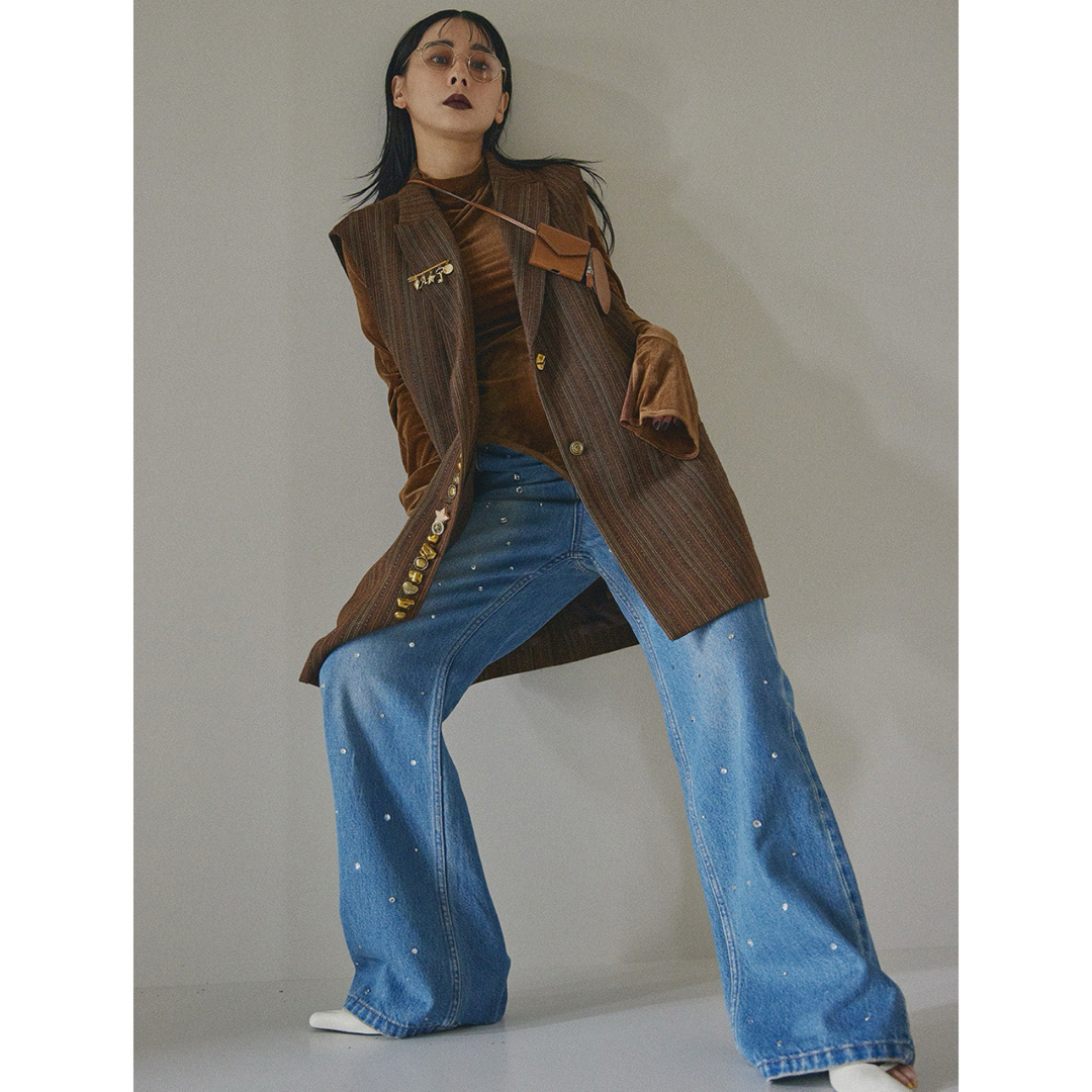 新作 AMERI UND MANY MOTIF BUTTON VEST 新作 AMERI UND MANY MOTIF BUTTON VEST
