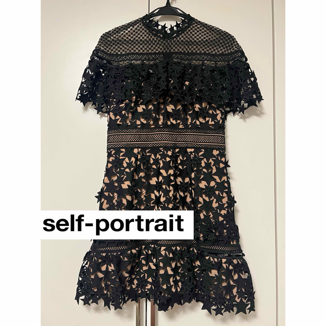 self-portrait】ショートワンピース ブラック self-portrait】ショートワンピース ブラック