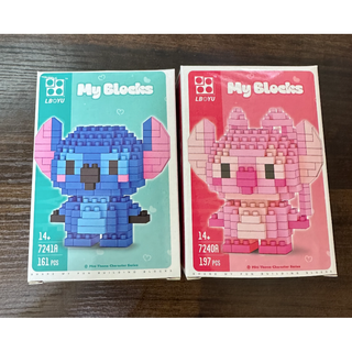 スティッチ　エンジェル　ディズニーキャラクター　2点まとめ売り　ミニビルディング(キャラクターグッズ)