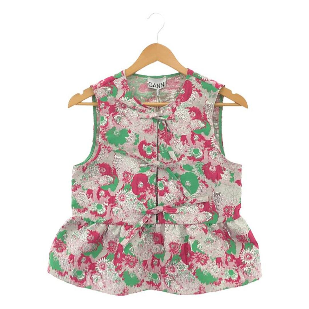 美品】 Ganni / ガニー | 3D Jacquard Sleeveless Ribbon Blouse 美品】 Ganni / ガニー | 3D Jacquard Sleeveless Ribbon Blouse