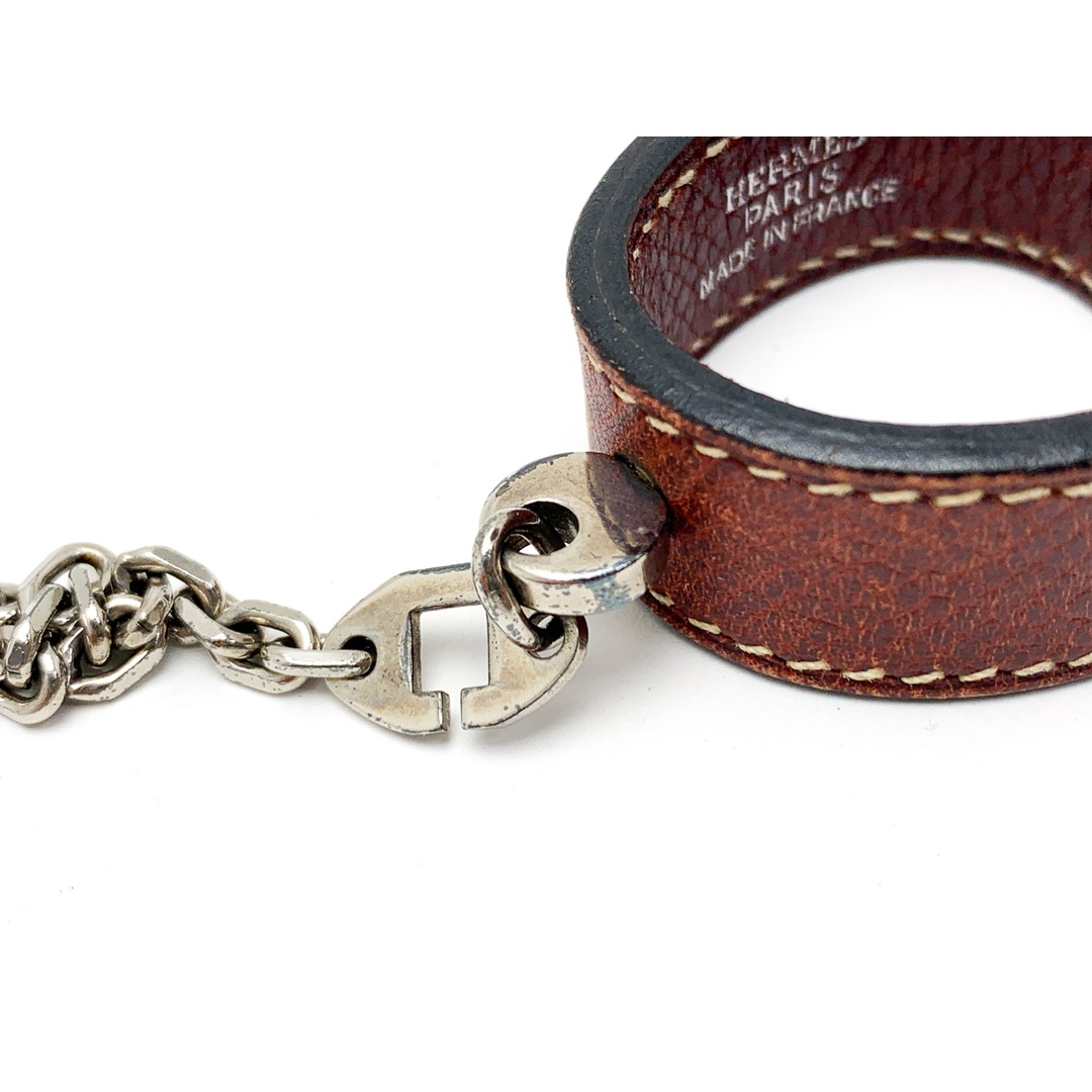HERMES エルメス シルバー金具 レザー ブラウン系 茶 手袋 HERMES エルメス シルバー金具 レザー ブラウン系 茶 手袋