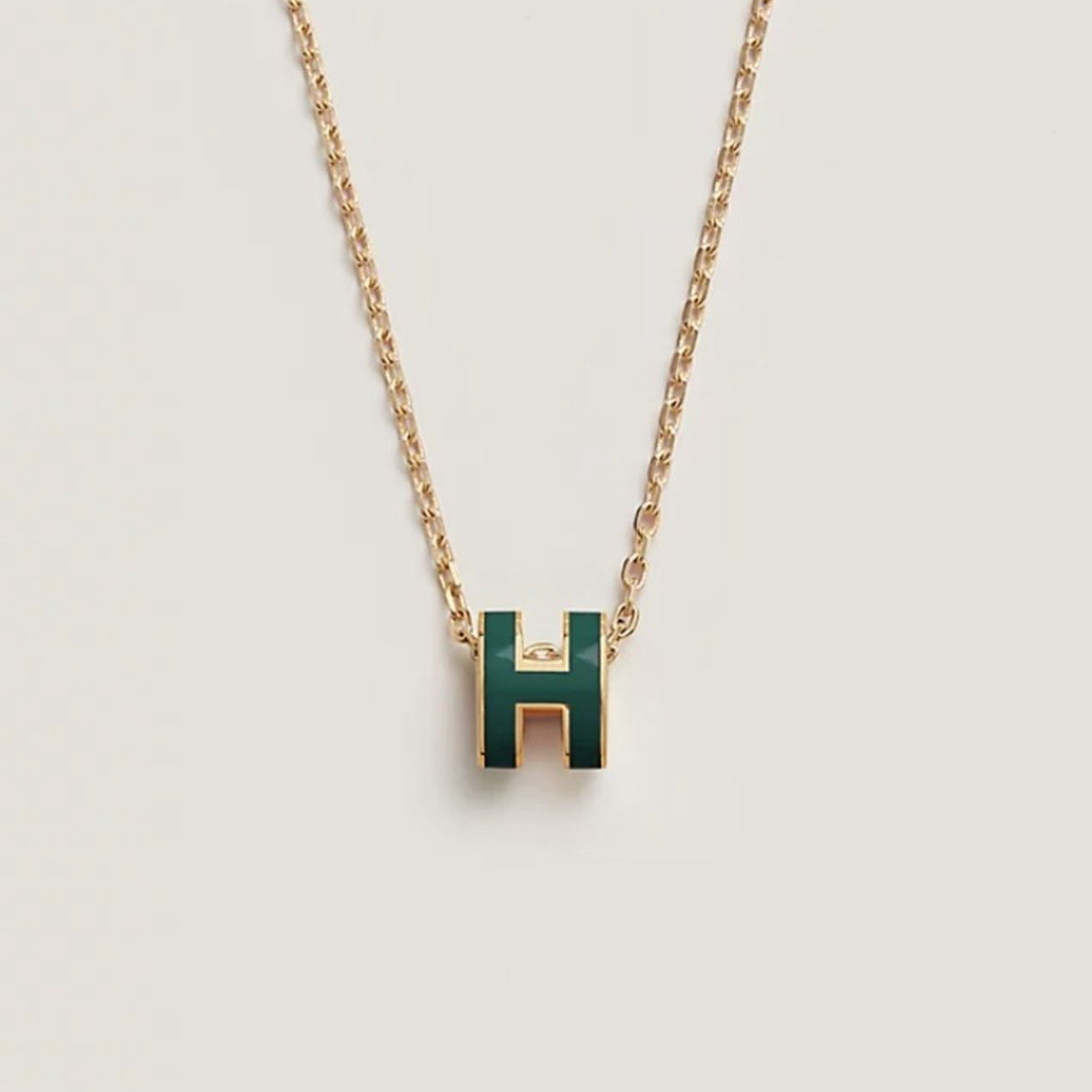 HERMES - HERMES ポップHネックレス グリーン 新品未使用の通販 HERMES - HERMES ポップHネックレス グリーン 新品未使用の通販