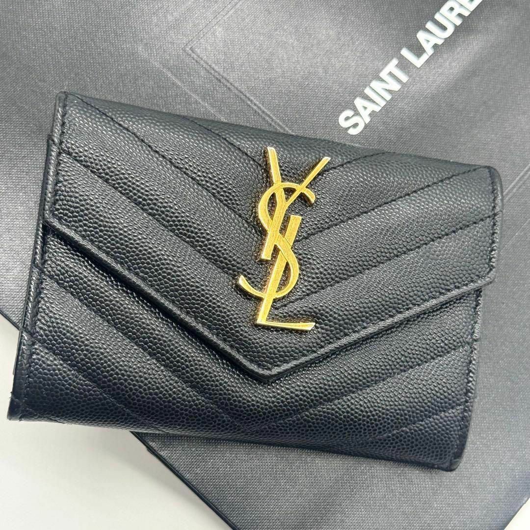 極美品✨サンローラン カードケース YSL カサンドラ キャビア 極美品✨サンローラン カードケース YSL カサンドラ キャビア