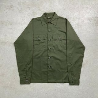80年代頃 TROOPER 民間品 U.S.ARMY ユーティリティシャツ ミリタリー シャツ メンズM相当 カーキ(戦闘服)