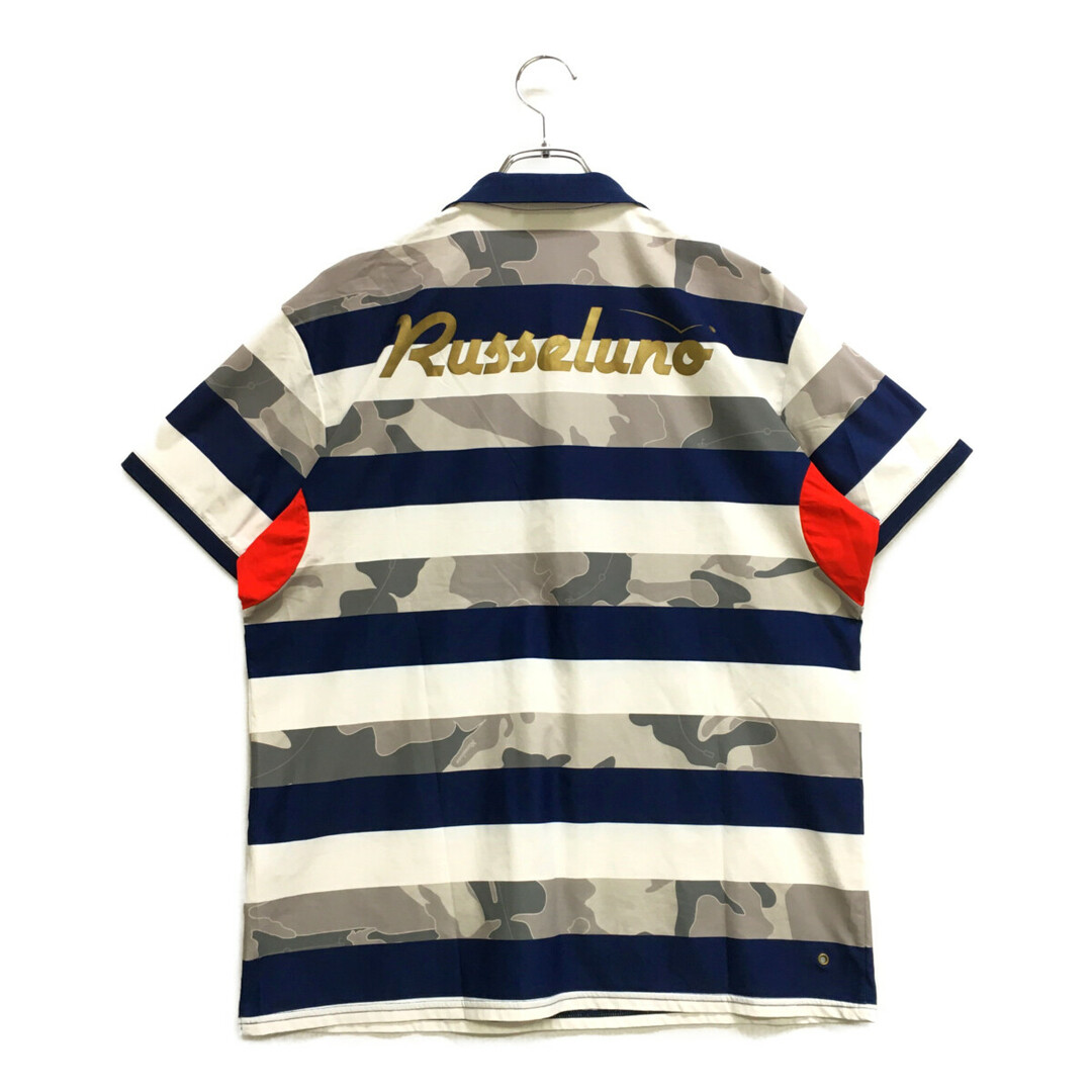 coco ラッセルノ RUSSELUNO メンズ 半袖ポロシャツ 6(XL) 紺×白 coco ラッセルノ RUSSELUNO メンズ 半袖ポロシャツ 6(XL) 紺×白