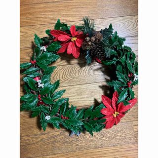 クリスマスリース　ハンドメイド（パンフラワー）
