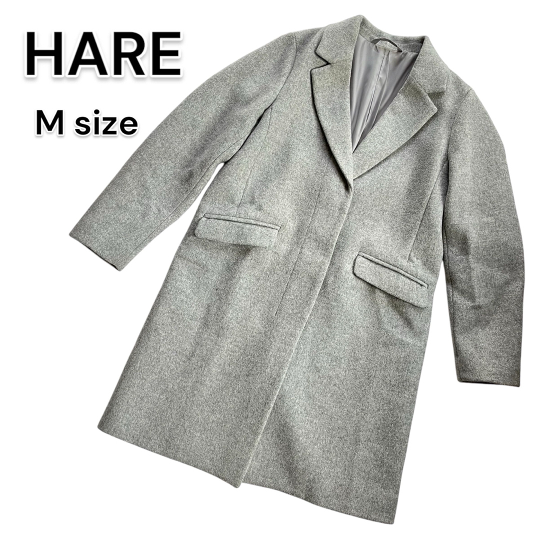 HARE - ハレ チェスター コート ウール ロング M グレー HARE - ハレ チェスター コート ウール ロング M グレー
