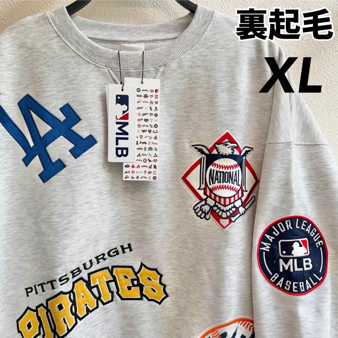 MLB - 【XL】MLB公式 ロゴ刺繍ワッペン 裏起毛トレーナー○大谷 MLB - 【XL】MLB公式 ロゴ刺繍ワッペン 裏起毛トレーナー○大谷
