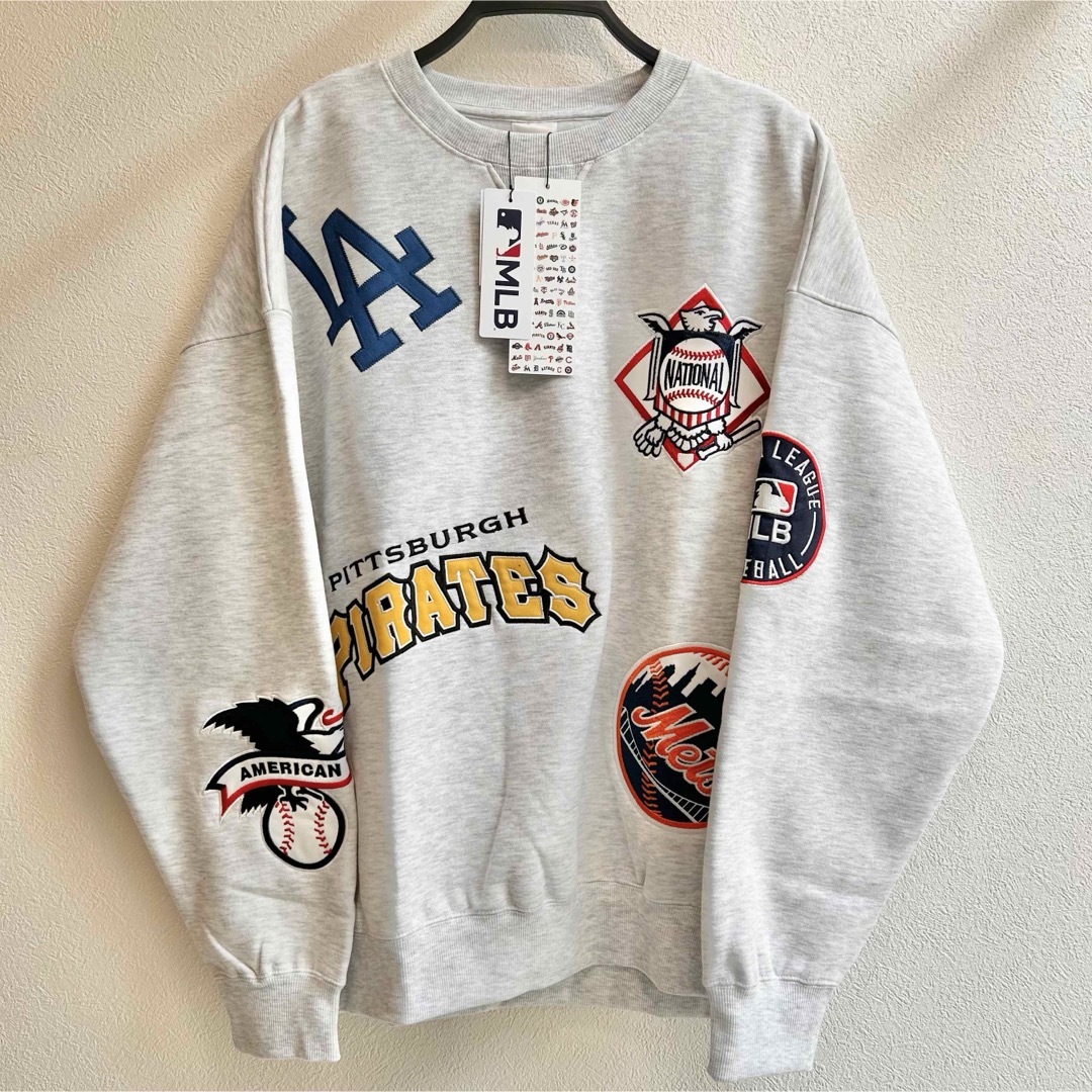 MLB - 【L】MLB公式 ロゴ刺繍ワッペン 裏起毛トレーナー○大谷 MLB - 【L】MLB公式 ロゴ刺繍ワッペン 裏起毛トレーナー○大谷