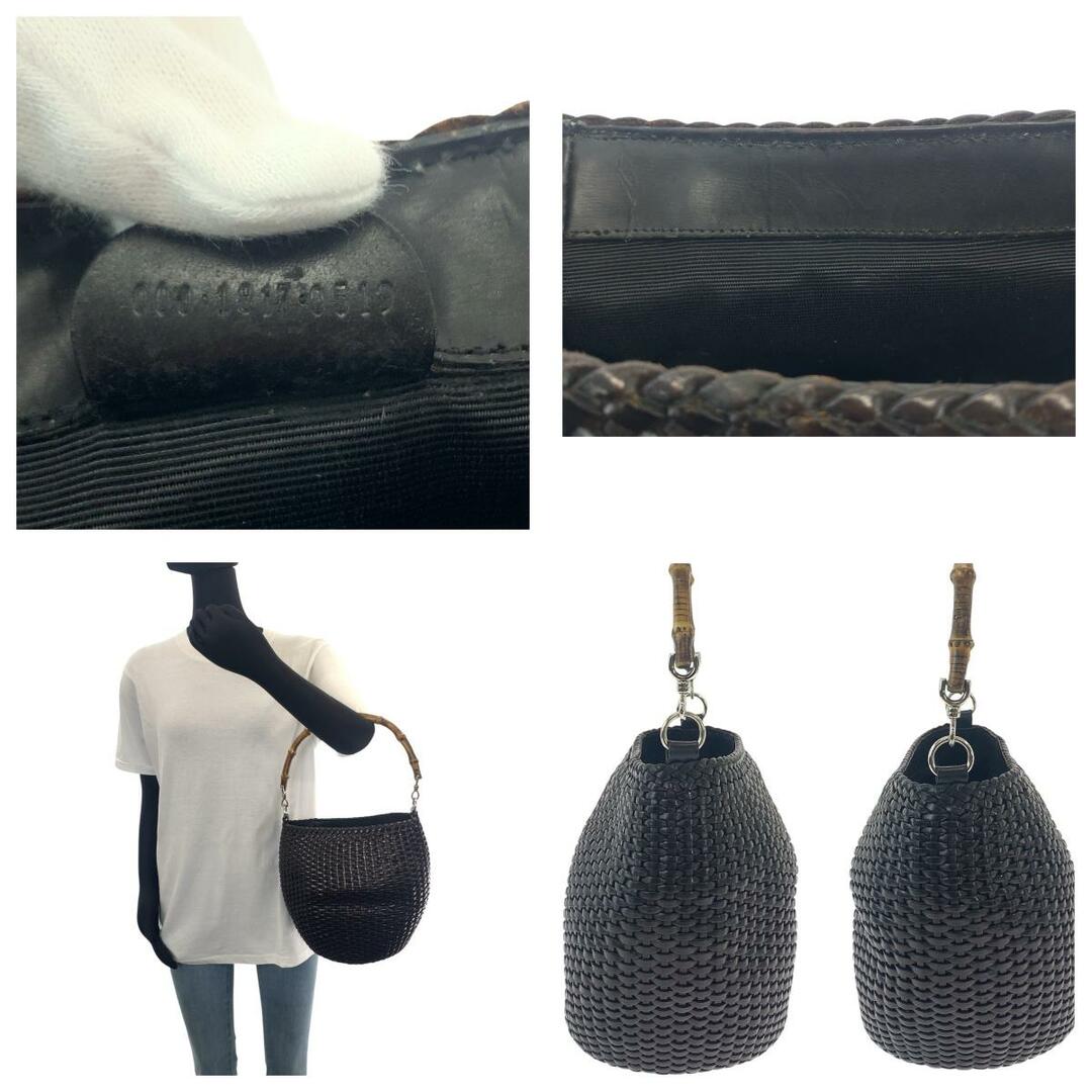 美品 GUCCI グッチ バンブー ブラック 黒 シルバー金具 レザー 美品 GUCCI グッチ バンブー ブラック 黒 シルバー金具 レザー