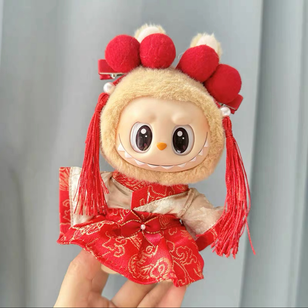 新品2点セット labubuラブブぬいぐるみ服17cm着せ替え着ぐるみの 新品2点セット labubuラブブぬいぐるみ服17cm着せ替え着ぐるみの