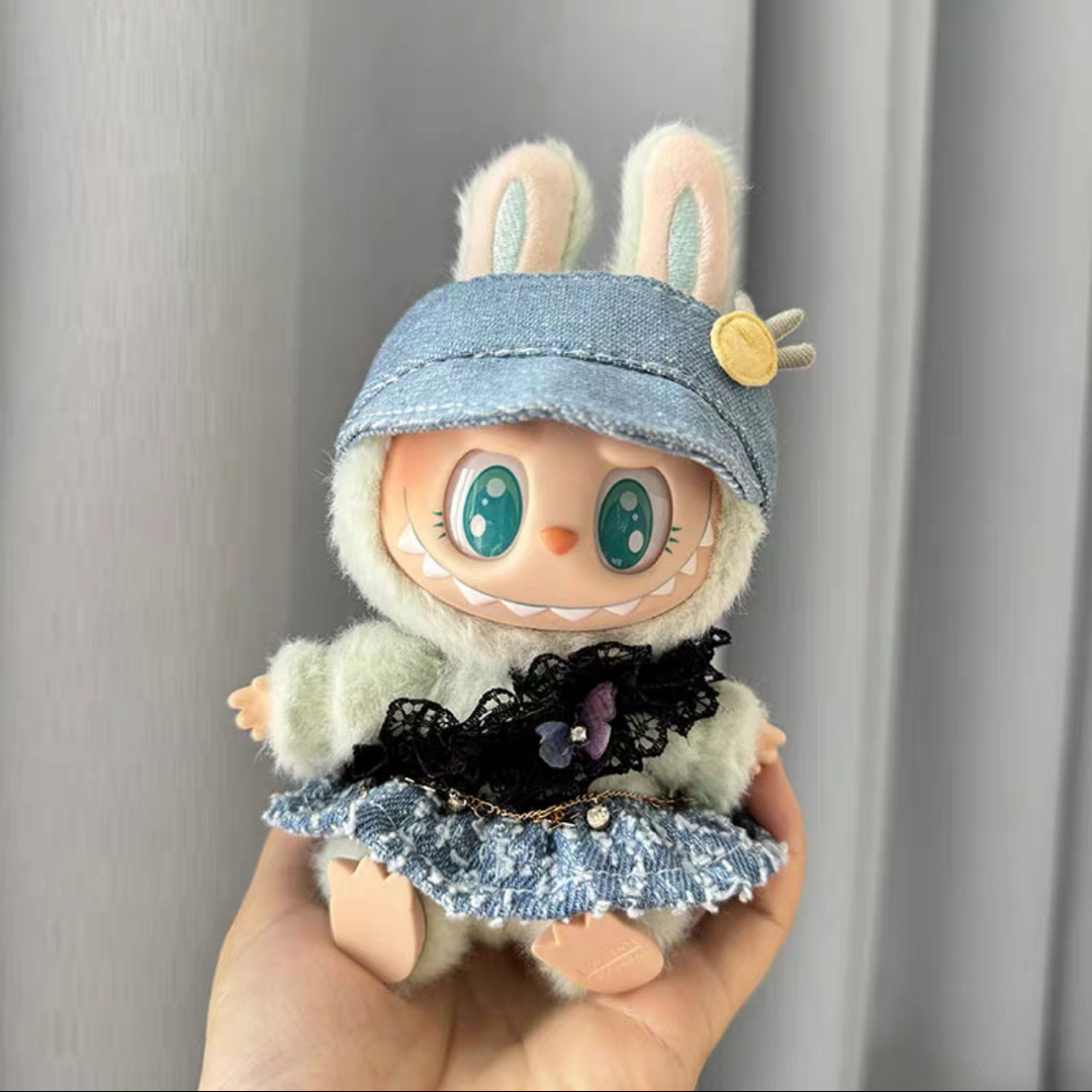 新品2点セット labubuラブブぬいぐるみ服17cm着せ替え着ぐるみの 新品2点セット labubuラブブぬいぐるみ服17cm着せ替え着ぐるみの