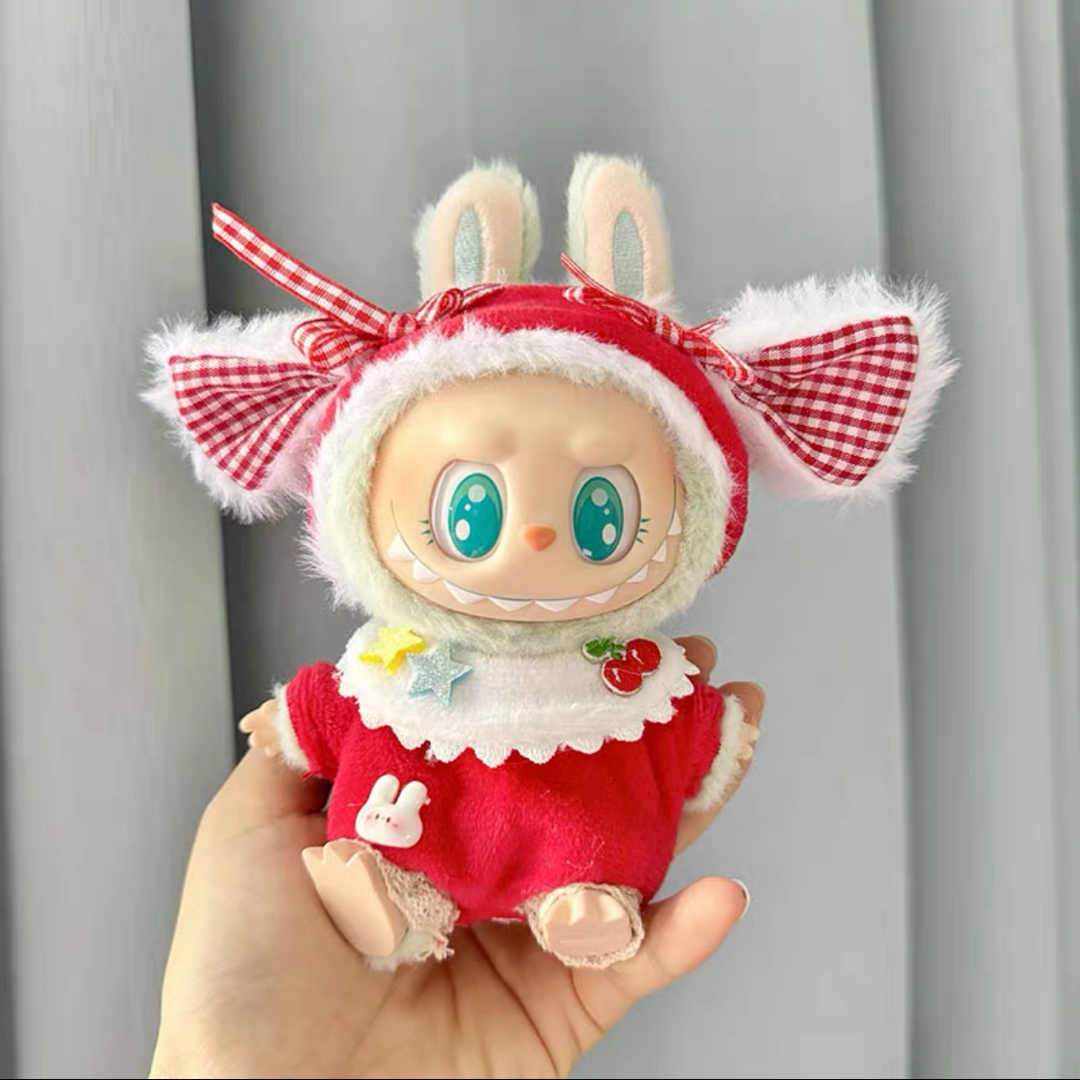 新品2点セット labubuラブブぬいぐるみ服17cm着せ替え着ぐるみの 新品2点セット labubuラブブぬいぐるみ服17cm着せ替え着ぐるみの