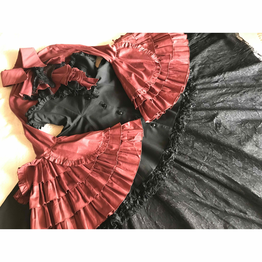 MARBLE ドレストップス 赤黒 ゴシック/ゴスロリ/V系 MARBLE ドレストップス 赤黒 ゴシック/ゴスロリ/V系