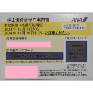 ANA 株主優待券 1枚 2024年11月期限(航空券)