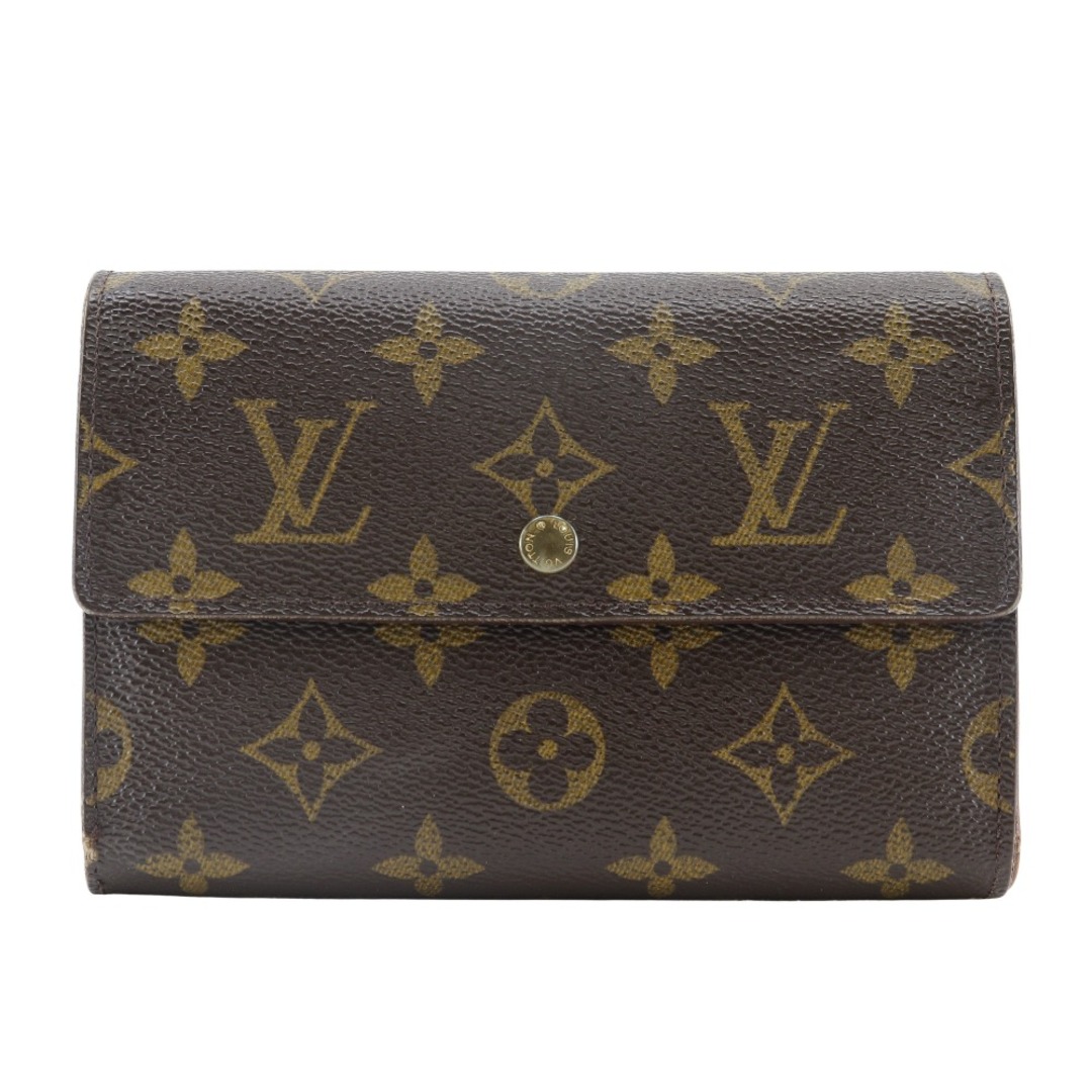 LOUIS VUITTON - 【LOUIS VUITTON】ルイ・ヴィトン ポルト トレゾール エテュイ パピエ M61202 モノグラムキャンバス 茶 SP1000 ユニセックス 三つ折り財布
