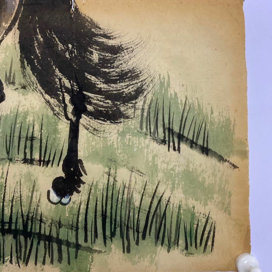 中国名人書画 徐悲鴻大師80年前の手描き!駿馬圖!《二十八年七 中国名人書画 徐悲鴻大師80年前の手描き!駿馬圖!《二十八年七