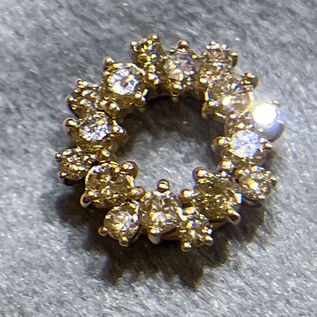 1255】ネックレストップ K18 天然ダイヤモンド0.6ct サークル形 1255】ネックレストップ K18 天然ダイヤモンド0.6ct サークル形